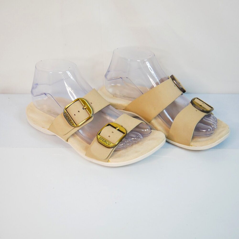 Spenco Vista Beige Color Women's Leather Arch Support Slip-On Slide Sandal 6.5 B